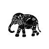 vintage elephant vector cartoon style 