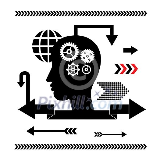 vector brain gears symbol concept for idea vector brain gears symbol concept for idea