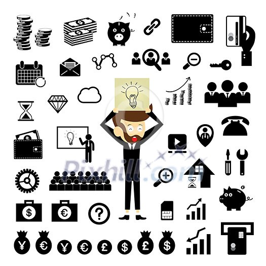 vector money and financial icon set vector money and financial icon set