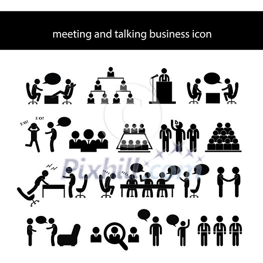 vector cartoon meeting and talking symbol vector cartoon meeting and talking symbol