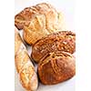 Assorted kinds of fresh baked bread in a row