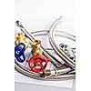 Plumbing valves hoses and assorted parts with estimate sheet