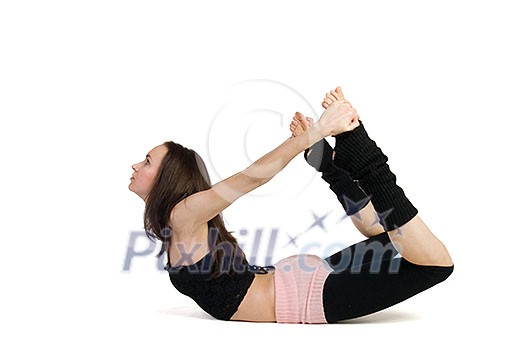 posing young dancer isolated on white background posing young dancer isolated on white background