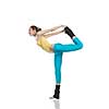 attractive woman doing gymnastics on white background