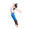 jumping young dancer isolated on white background