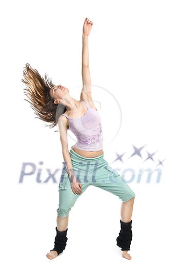 Posing young dancer isolated on white background Posing young dancer isolated on white background