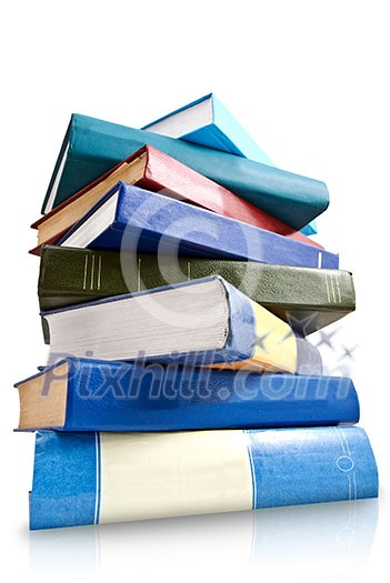 pile of books isolated on white