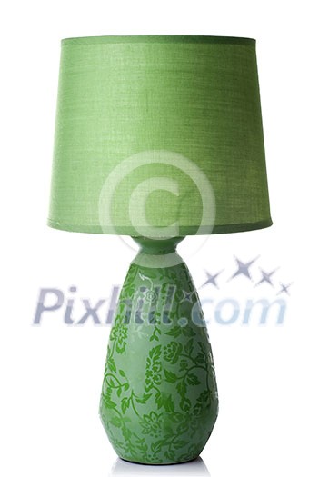 Green desk lamp isolated on white Green desk lamp isolated on white