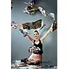 smiling girl throw up journals