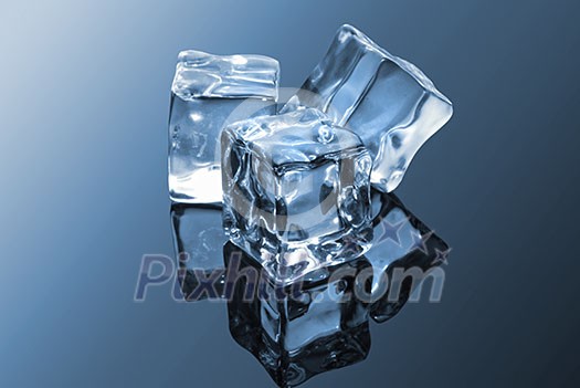 ice cubes on blue ice cubes on blue