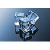ice cubes on blue