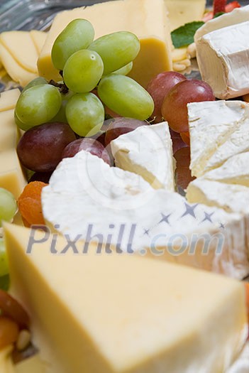 appetizer from cheese and grape appetizer from cheese and grape