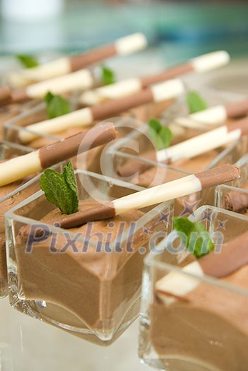 sweet dessert with mint sweet dessert with mint