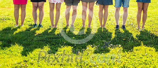 Legs of a group of people Legs of a group of people