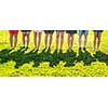 Legs of a group of people