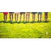 Legs of a group of people