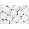 Close up of many plump sweet marshmallows