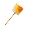 Golden toasted marshmallow on a wooden skewer