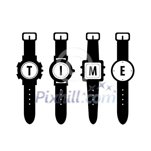 watch vector symbol digital time watch vector symbol digital time