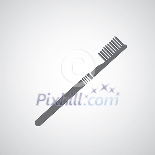 toothbrush symbol on gray background 