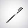 toothbrush symbol on gray background 