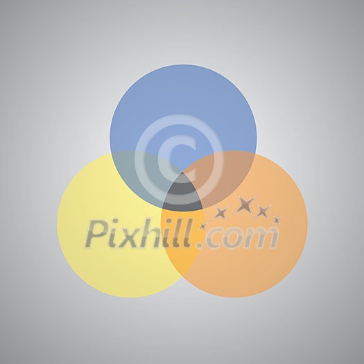 vector three intersection circles design vector three intersection circles design