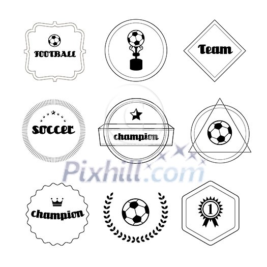 labels set of retro football champion labels set of retro football champion