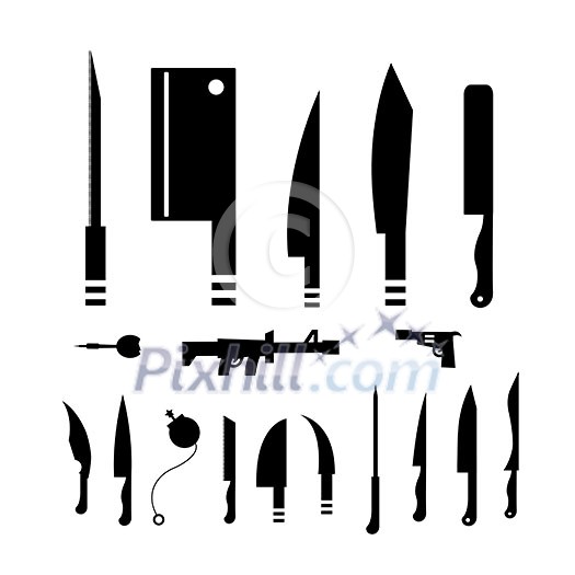 vector weapons symbol set vector weapons symbol set