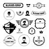 vector set of vintage barber badges and labels 