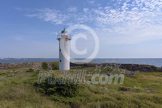 Historic fortress and lighthouse island in Baltic sea Historic fortress and lighthouse island in Baltic sea