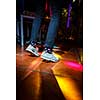 People on the dancefloor during a wedding celebration/party (motion blurred image)