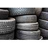 Stacks of used tyres
