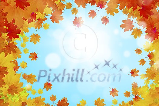Background conceptual image with autumn leaves. Place for text Background conceptual image with autumn leaves. Place for text