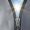 conceptual image with opening zipper and clear sky