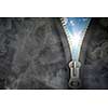 conceptual image with opening zipper and clear sky