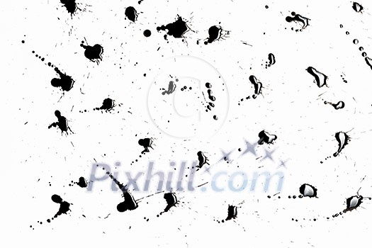 Abstract image with splashes of black paint on white background Abstract image with splashes of black paint on white background
