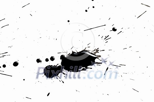 Abstract image with splashes of black paint on white background Abstract image with splashes of black paint on white background
