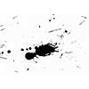 Abstract image with splashes of black paint on white background