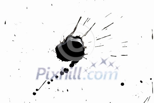 Abstract image with splashes of black paint on white background Abstract image with splashes of black paint on white background