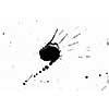 Abstract image with splashes of black paint on white background
