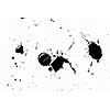 Abstract image with splashes of black paint on white background