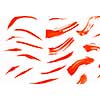 Abstract smears of orange paint on white background