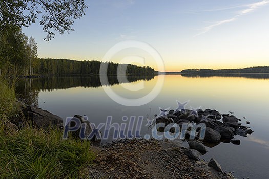 Peaceful september evening by the lake Peaceful september evening by the lake
