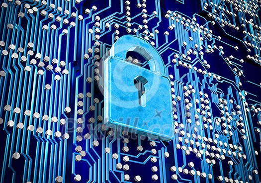 Conceptual image of micro circuit. Security concept Conceptual image of micro circuit. Security concept