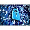 Conceptual image of micro circuit. Security concept