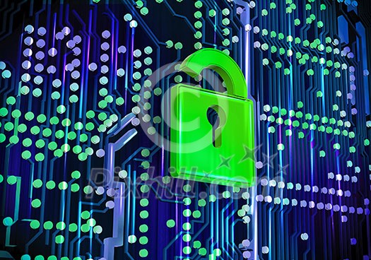 Conceptual image of micro circuit. Security concept Conceptual image of micro circuit. Security concept