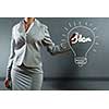 Bottom view of businesswoman drawing business sketches