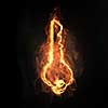 Glowing light key sign on dark background