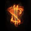 Dollar currency glowing symbol on dark background