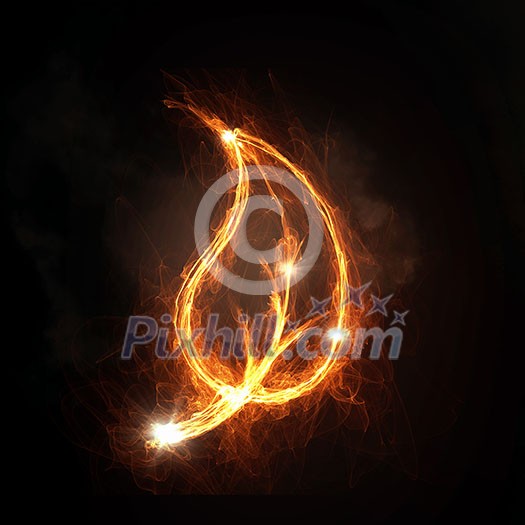 Glowing light leaf icon on dark background Glowing light leaf icon on dark background
